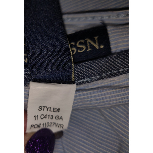 US POLO ASSN Men's Bermuda Golf Shorts Sz 42 Blue White Pinstripes 100% Cotton - Picture 7 of 16